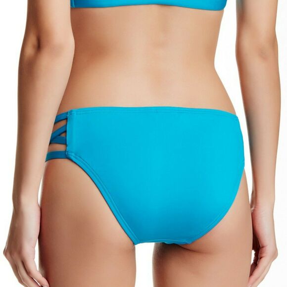 CARMEN MARC VALVO strappy side swim bikini bottom in peacock Size XS NEW - Picture 5 of 6